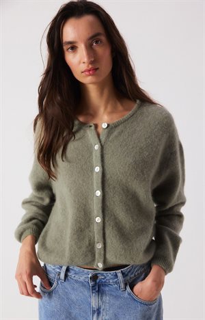 American Vintage - Women's cardigan Vitow - MELANGE KHAKI MULTI