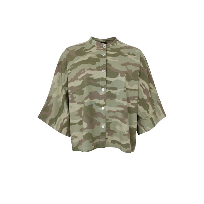 Black Colour - BCALLY loose shirt - Camouflage