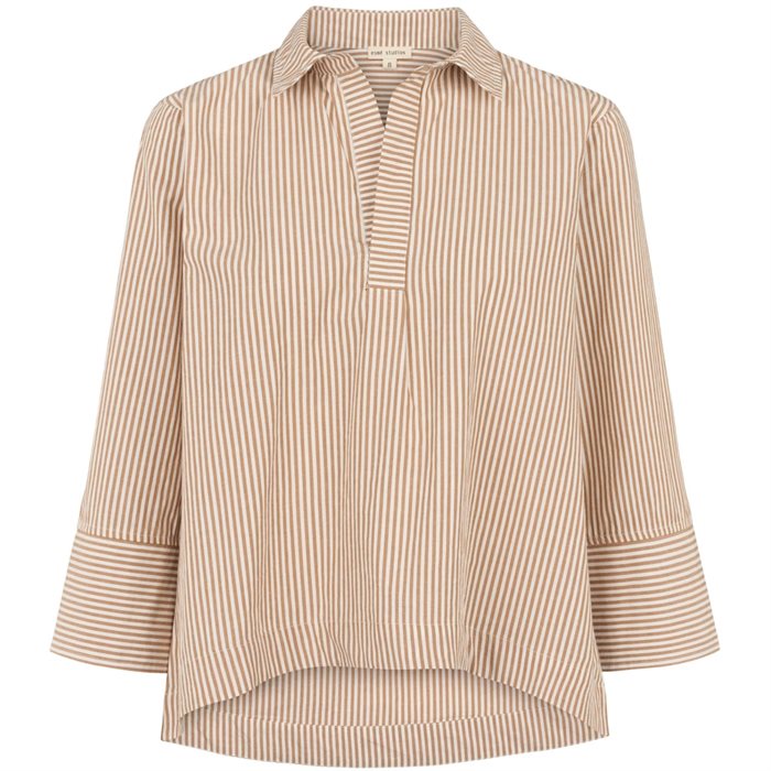 Esmé Studios - ESHella Blouse - Brown Stripe