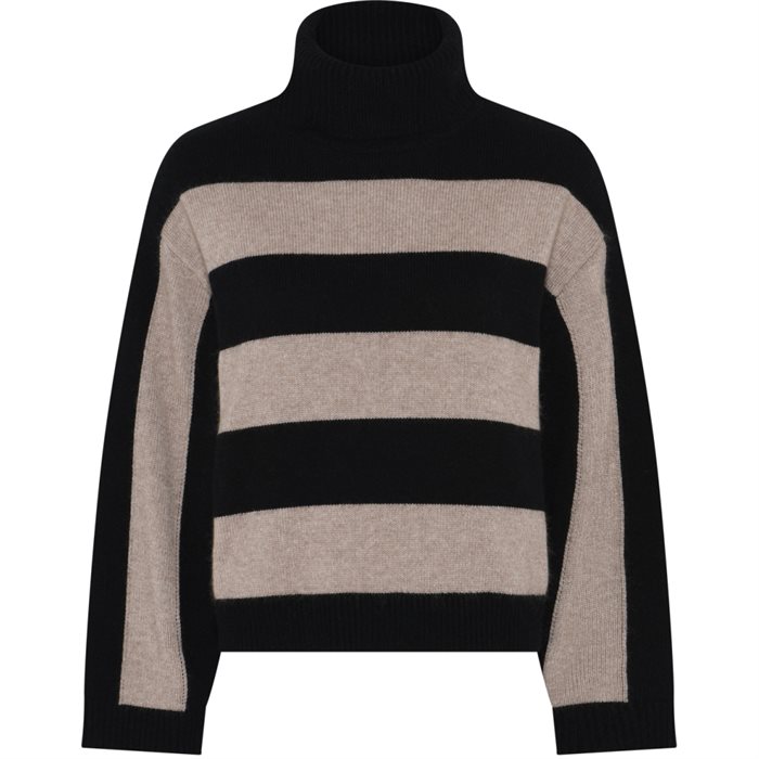 LA ROUGE - Julie Striped knit - Black/sand