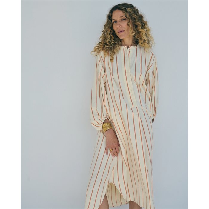 LA ROUGE - Louise Dress - Sand/Orange Stripe