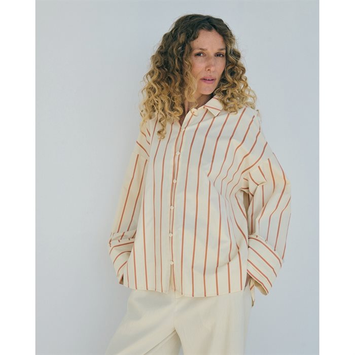 LA ROUGE - Louise Shirt Sand/Orange Stripe