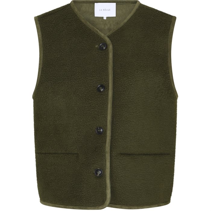 LA ROUGE -  Teddy Waistcoat - Forest green
