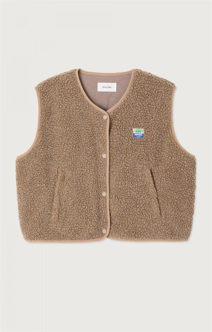 American Vintage - WOMEN\'S JACKET/VEST HOKTOWN - MELANGE NUTMEG