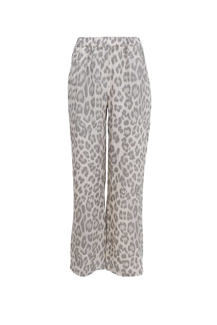 Black Colour - Wide linen pants - Leo