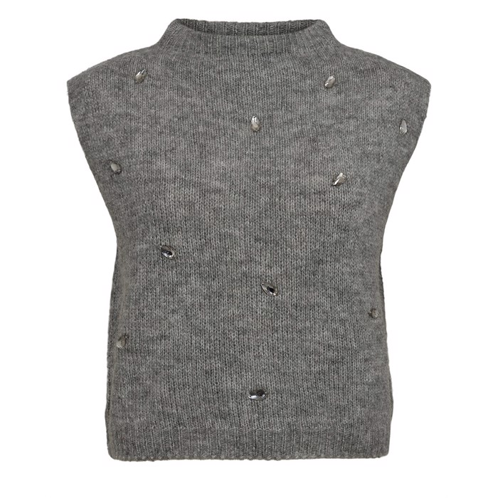 Nümph - NUSAIDANI Vest - Medium grey melange